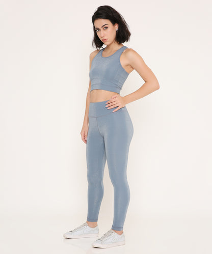Cloudy Blue Glossy Leggings