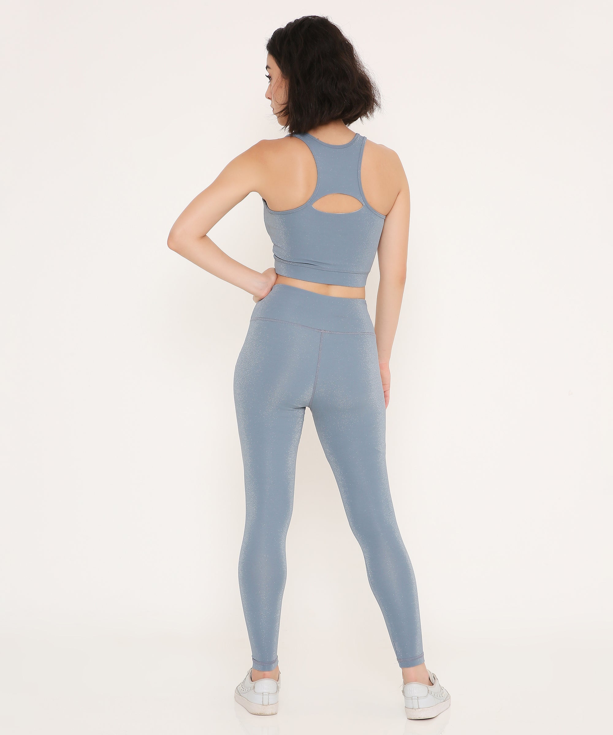 Cloudy Blue Glossy Leggings