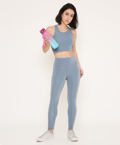 Cloudy Blue Glossy Leggings