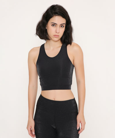 Black Glossy Sports Bra