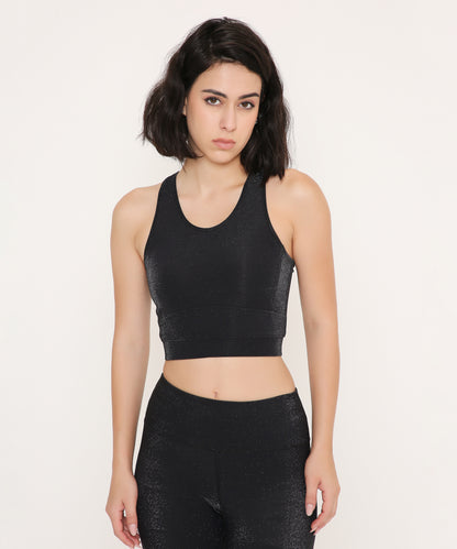 Black Glossy Sports Bra