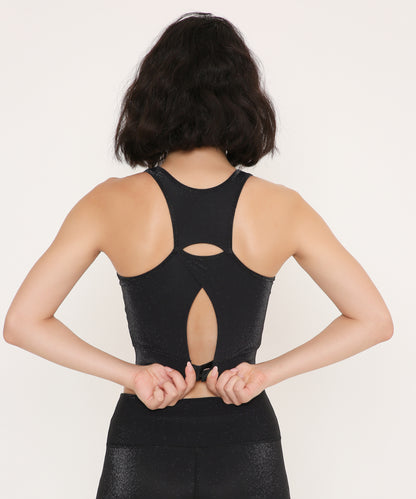 Black Glossy Sports Bra