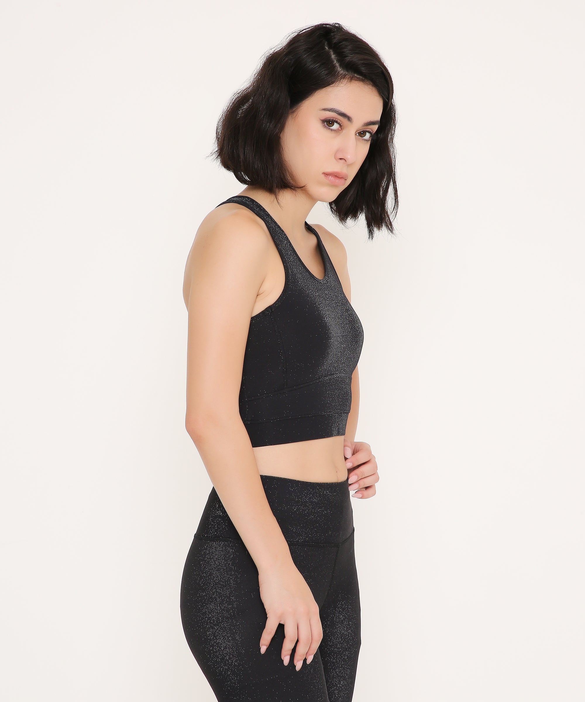 Black Glossy Sports Bra