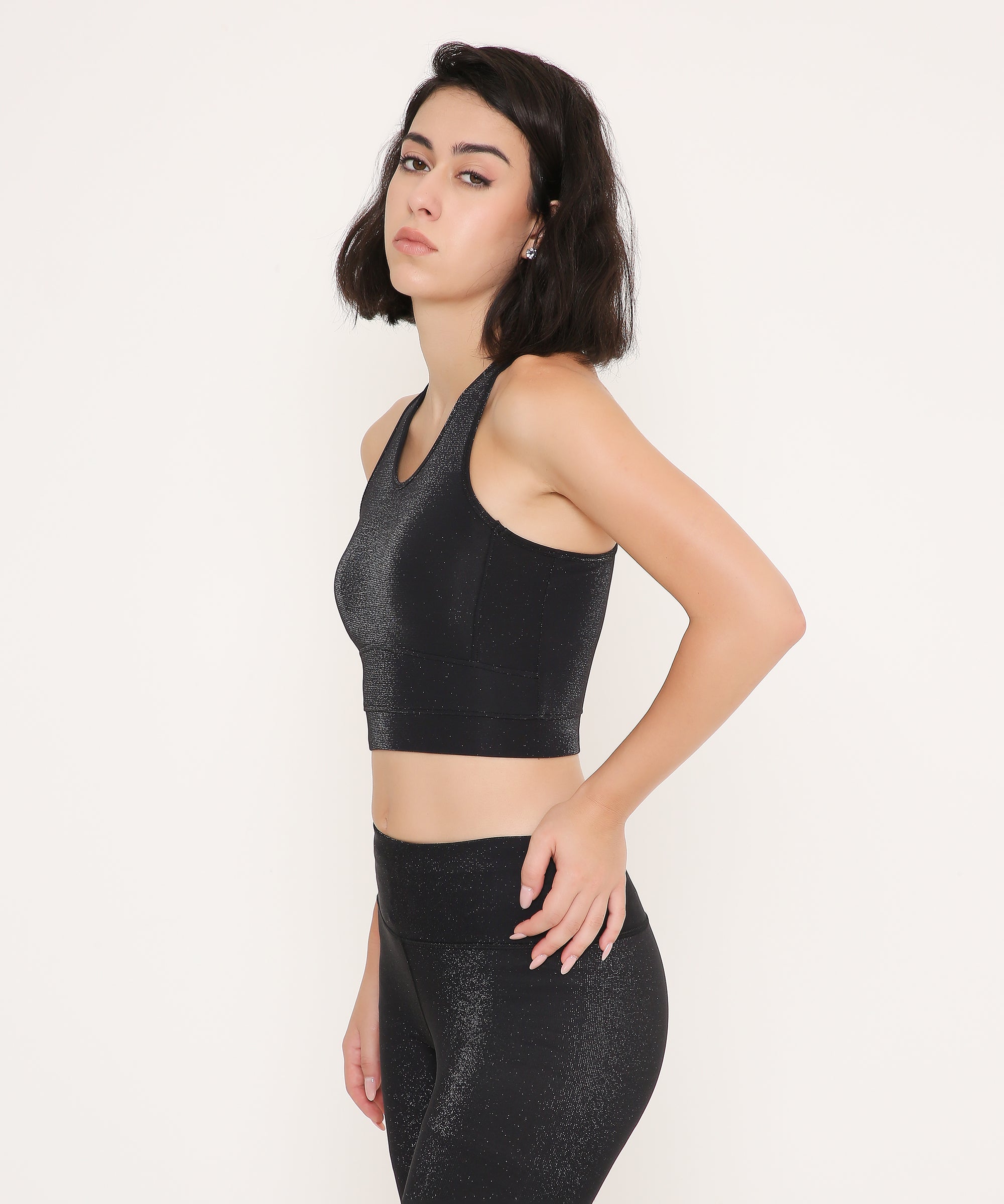 Black Glossy Sports Bra