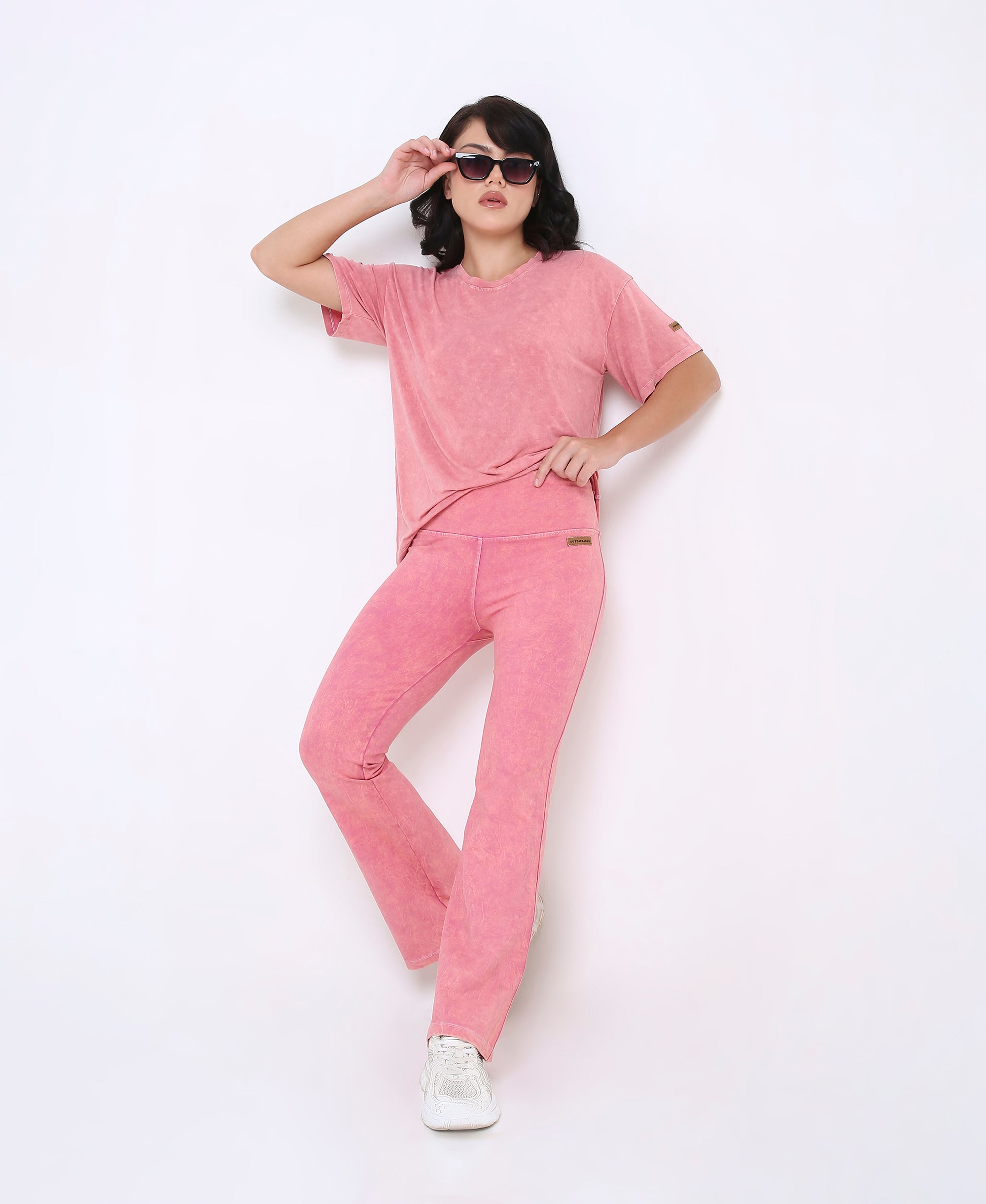 Pink Denim Wash Tee