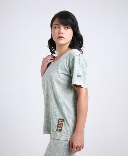 Sage Green Denim Wash Tee