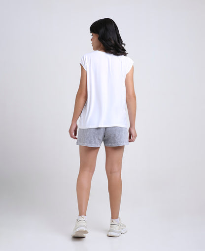 White Rivet Detail Tee
