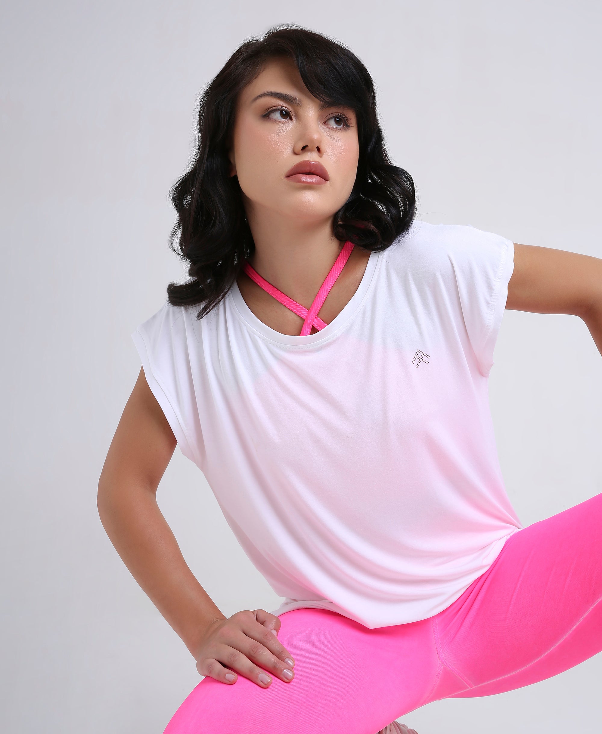 Women’s White Plain Activewear Top