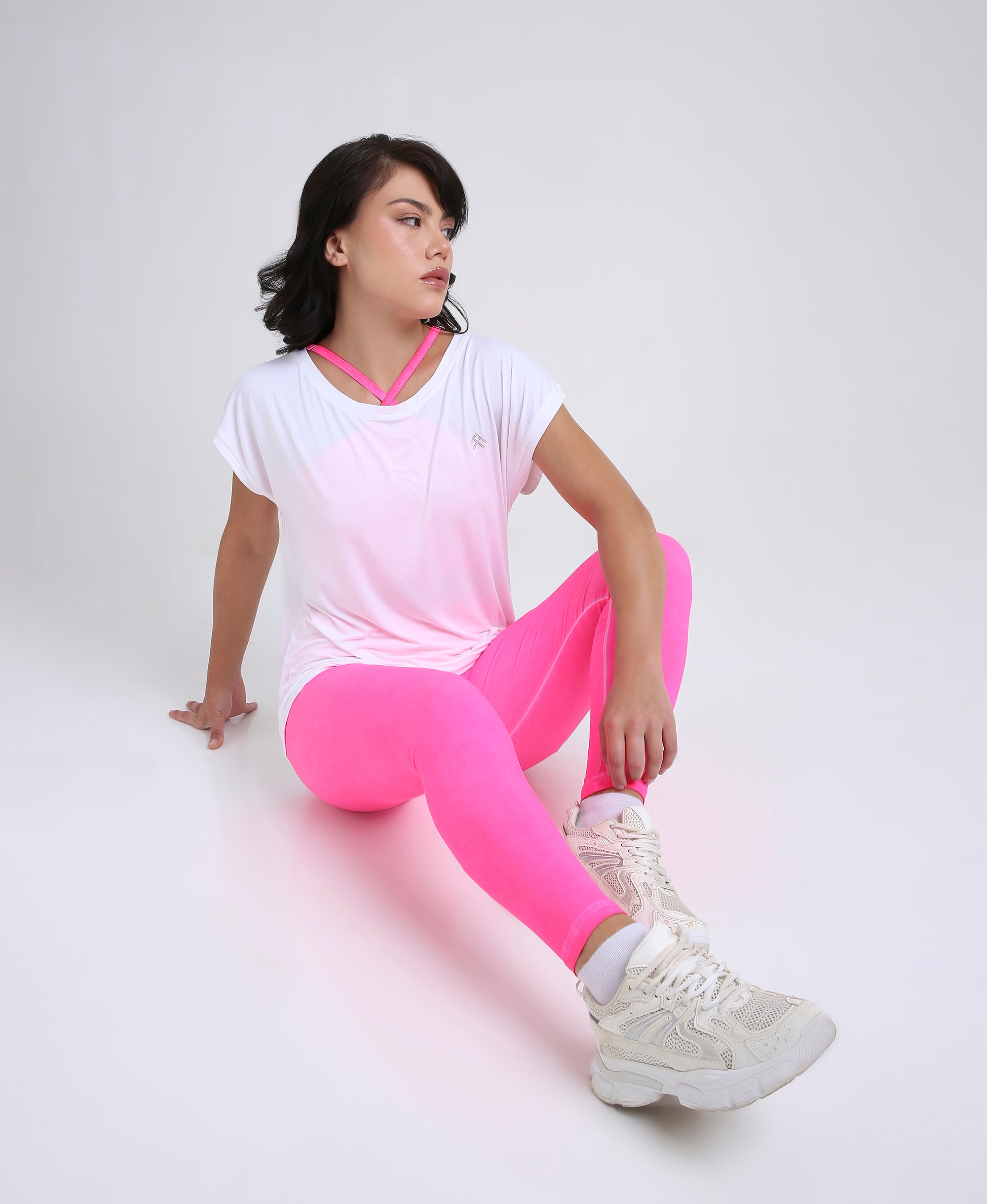 Women’s White Plain Activewear Top