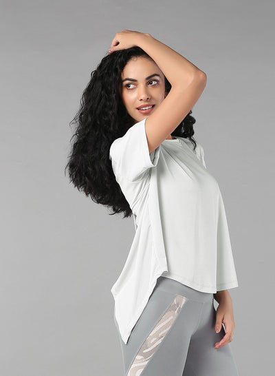 Grey Top with patched leggings