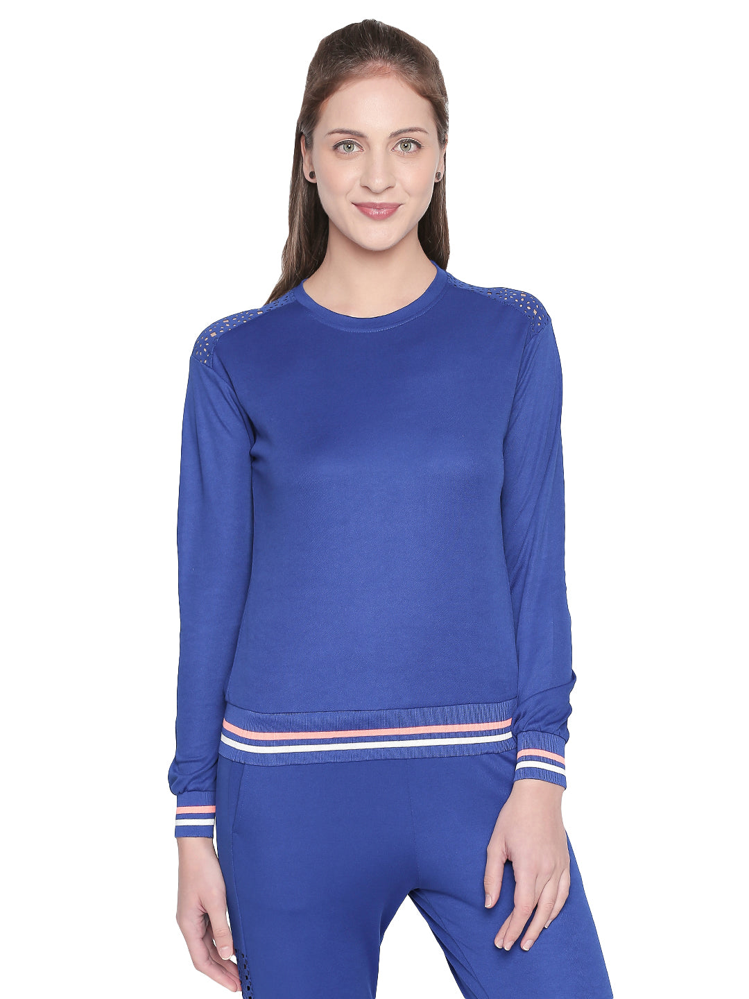 Royal Blue Color Regular fit Round Neck Full Sleeve sweat Top