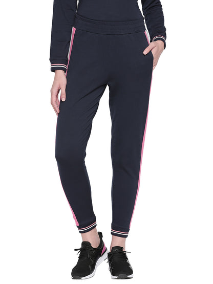 Navy Blue Joggers with Side Stripe