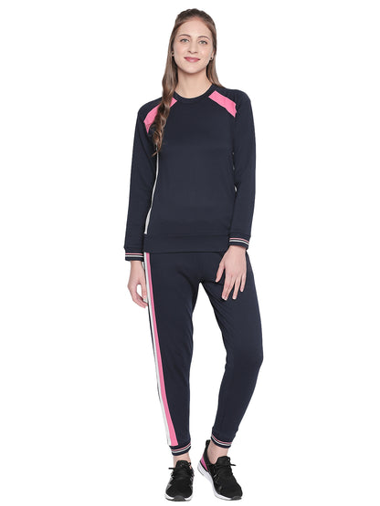 Navy Blue Joggers with Side Stripe
