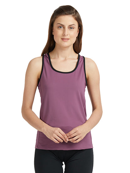 Mauve Sleeveless Tee with Back Straps