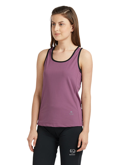 Mauve Sleeveless Tee with Back Straps