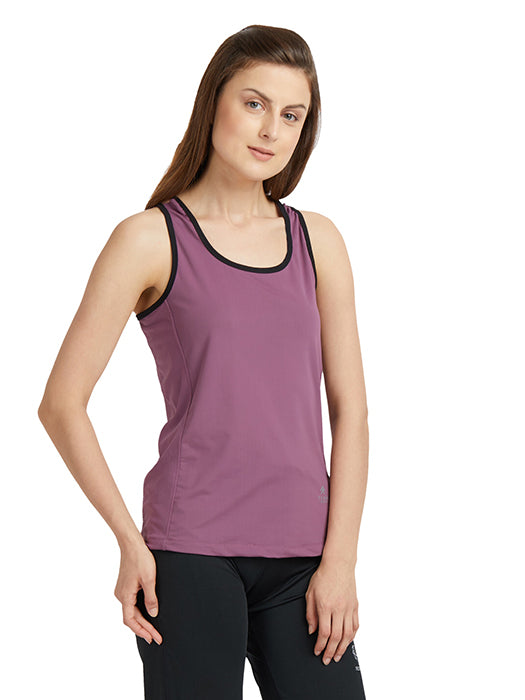 Mauve Sleeveless Tee with Back Straps