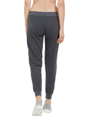 Dark Grey Solid Joggers For Women's